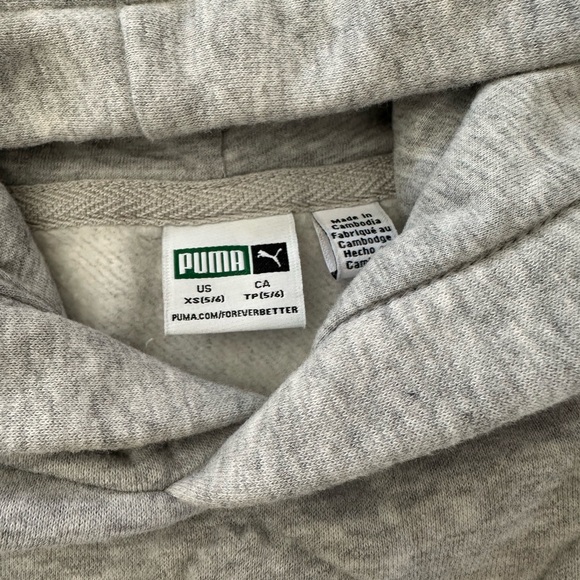 PUMA Kids' Logo Fleece Hoodie Light Grey Size XS (5/6) Brand New! - Picture 4 of 6